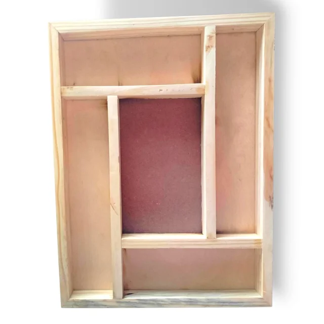 Wooden Platter With Partition - 12/9/1", With Centre Mdf