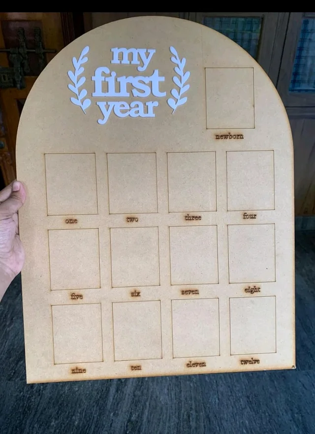 Mdf Baby 1 Year Birth Frames - 16/12", Material -Mdf