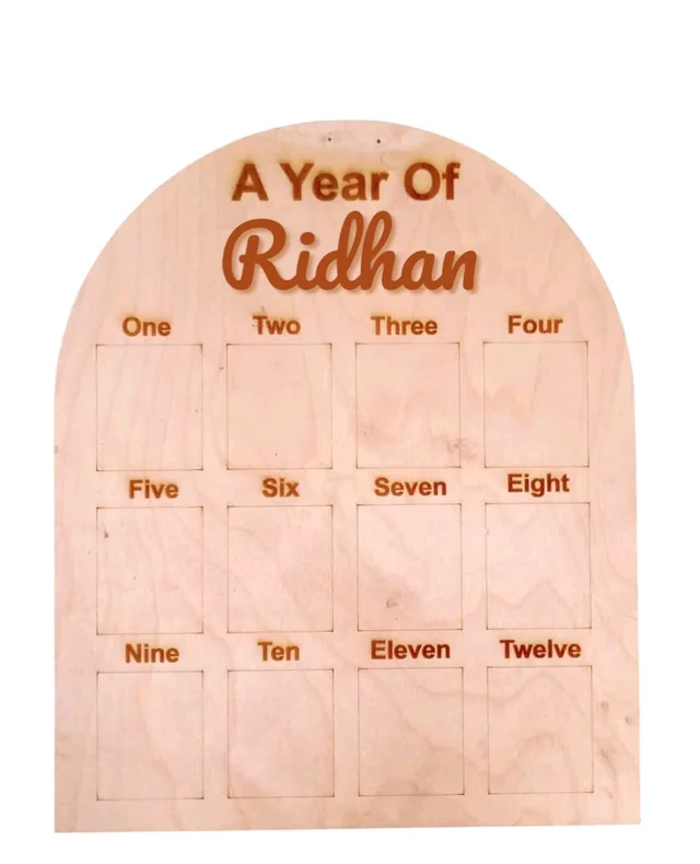 Birchwood Baby 1 Year Photo Frame - My First Year( Baby's Name)