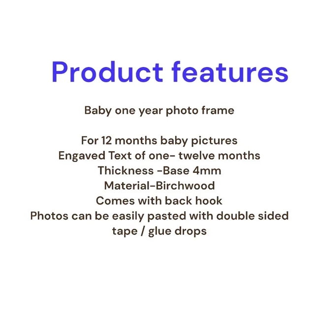 Birchwood Baby 1 Year Photo Frame - My First Year( Baby's Name)