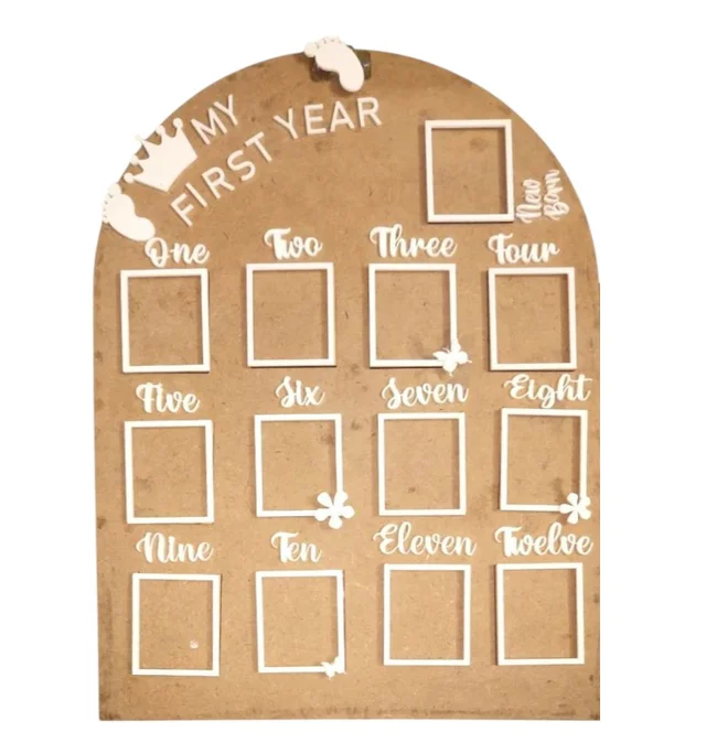 Baby One Year Frame - Mdf+ Acrylic - 18/13", Black acrylic