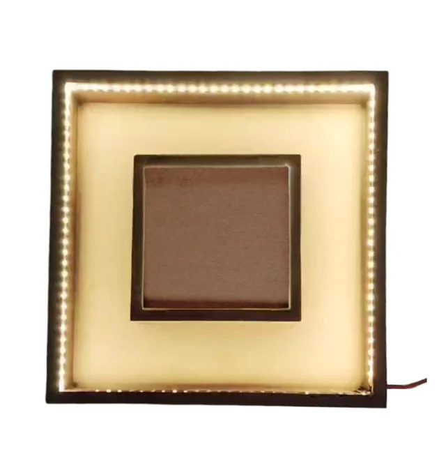 LED Teakwood Double Frame - With Photo - 10/10/1", Mdf Base