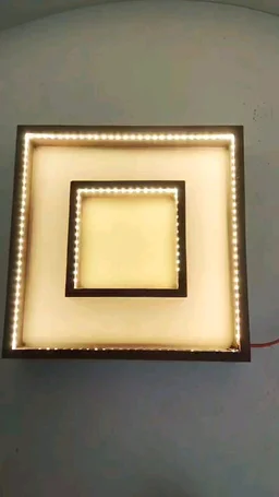Double LED Teakwood Double Frame - With Photo Frame - 12/12/1.5"