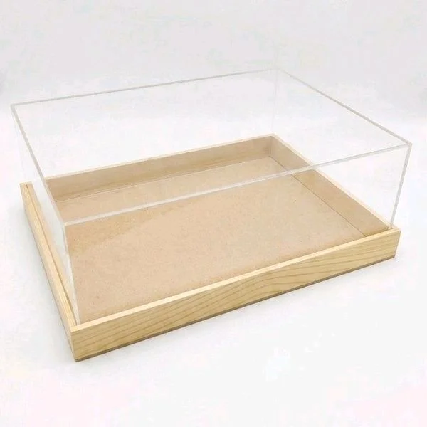 Pinewood Acrylic Wedding Invitation Card Display Box - 10/8/4"
