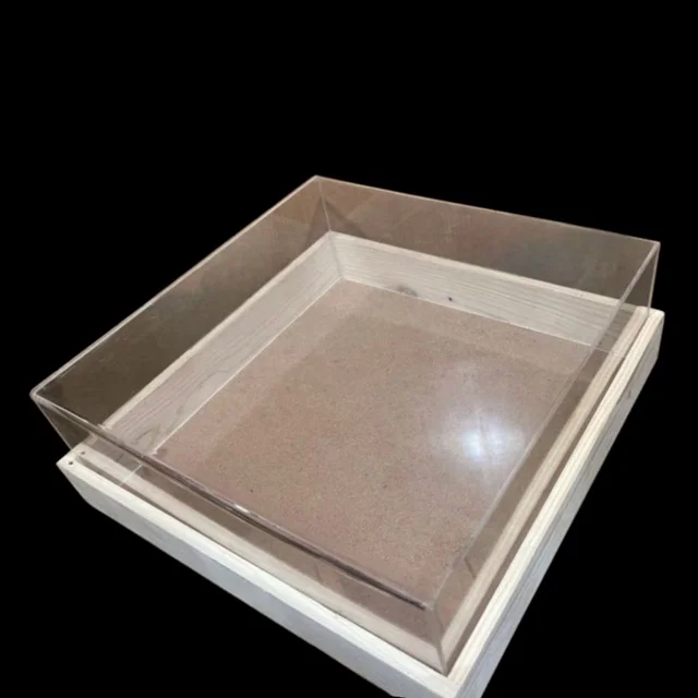 Pinewood Acrylic Wedding Invitation Card Display Box - 12/12/4"