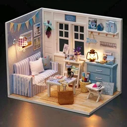 DIY Room Box/ Miniature Room Box:B5 - 8/8/8", ClosedRoom Box - With Acrylic