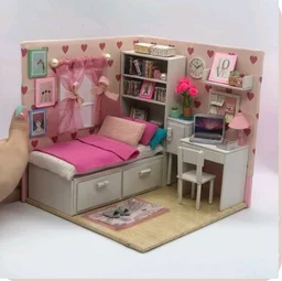 DIY Room Box/ Miniature Room Box:B4 - 8/8/8", Open Room -Without Acrylic Cover