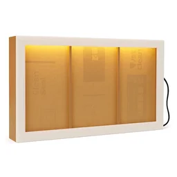 Long Horizontal Mdf Shadow Box - With Acrylic Border - 18/10/2.75", Black border