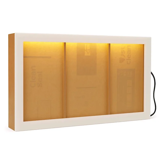 Long Horizontal Mdf Shadow Box - With Acrylic Border - 18/10/2.75", Black border
