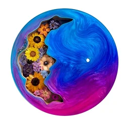 Geode/ Agate Flower Preservation Mdf Clock Base - 20inch, 40mm
