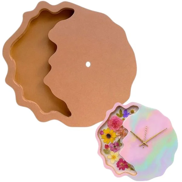 Geode/ Agate Flower Preservation Mdf Clock Base - 16 Inch, 24mm