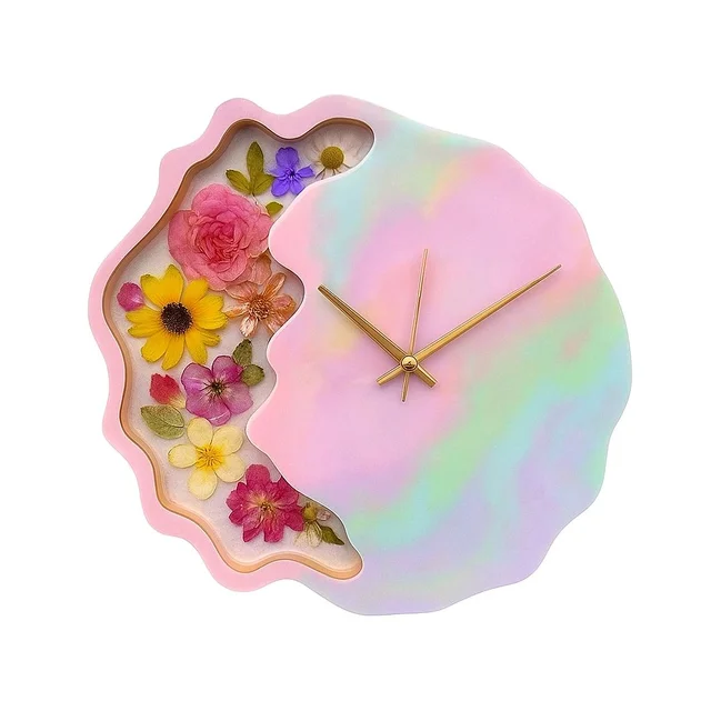 Geode/ Agate Flower Preservation Mdf Clock Base - 16 Inch, 24mm
