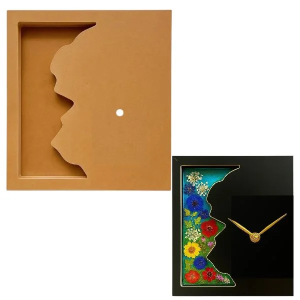 Geode/ Agate Flower Preservation Mdf Clock Base - 18inch, 24mm