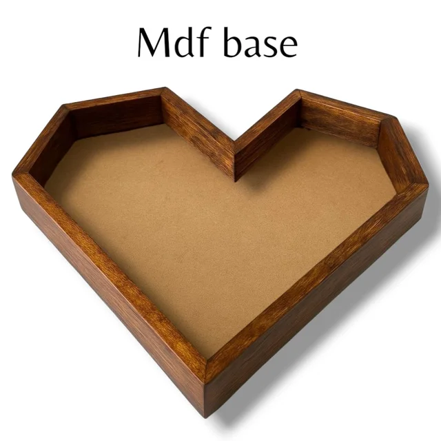 Teakwood Heart Varmala Preservation Frame- Mdf Base - 12/10/1.25inch