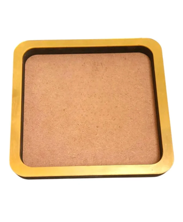 Square Preservation Frame With Golden Border - 10", Depth-8mm