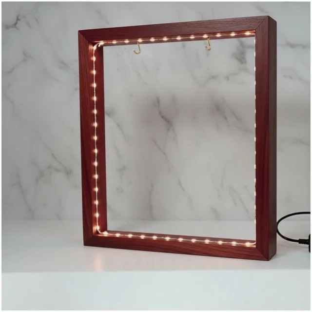 Teakwood LED Photo Preservation Frame - 6/6/2 Inches