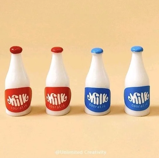 Miniature Milk Bottles - 10 pcs