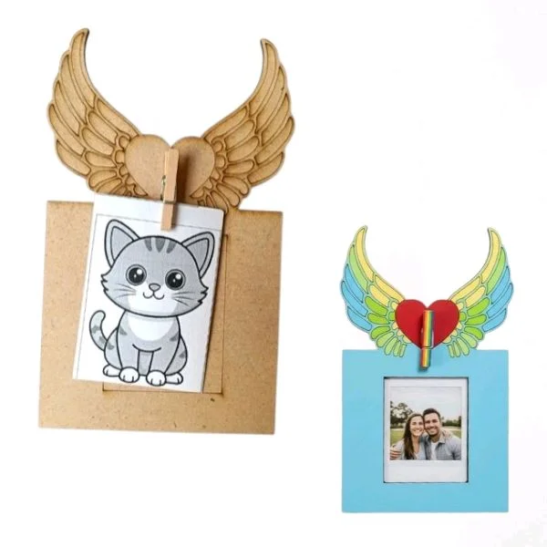 Angel Wings-Mdf Photo Fridge Magnet - 5 pcs