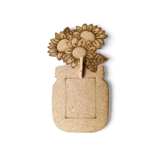 Flower Pot - Mdf Photo Fridge Magnet - 5 pcs
