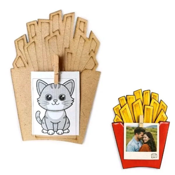 French Fries Mdf Photo fridge Magnet - 5 pcs