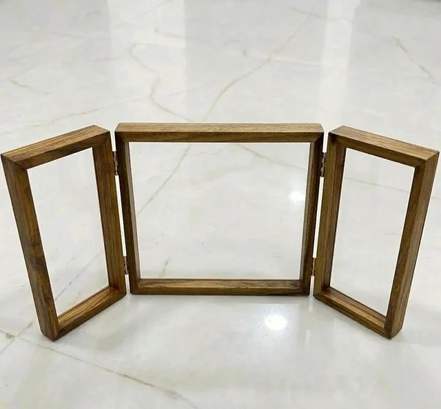 Teakwood Sagwan 3 Part Foldable Frame - 9/6/2.5"