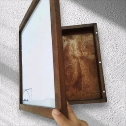 Teakwood/ Sagwan Shadow Box Frame, Display Box- Magnetic Closure - 4/4", 2" Height