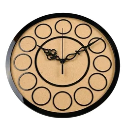 Baby Photo Clock Mdf Acrylic Base - 14 Inch, Mdf + Golden acrylic