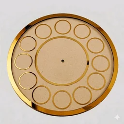 Baby Photo Clock Mdf Acrylic Base - 16 Inch, Mdf + Golden acrylic