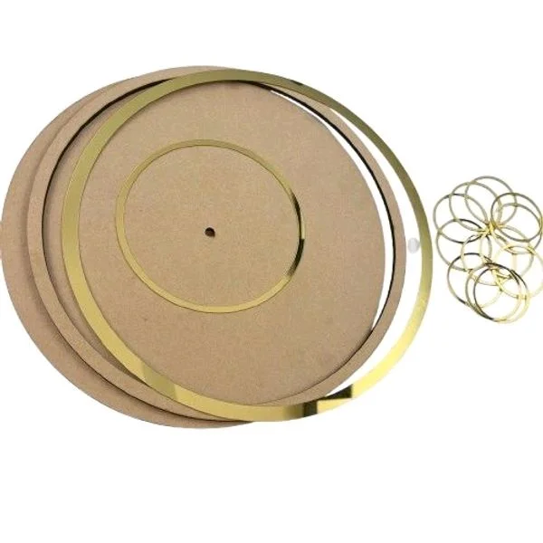 Baby Photo Clock Mdf Acrylic Base - 16 Inch, Mdf + Golden acrylic