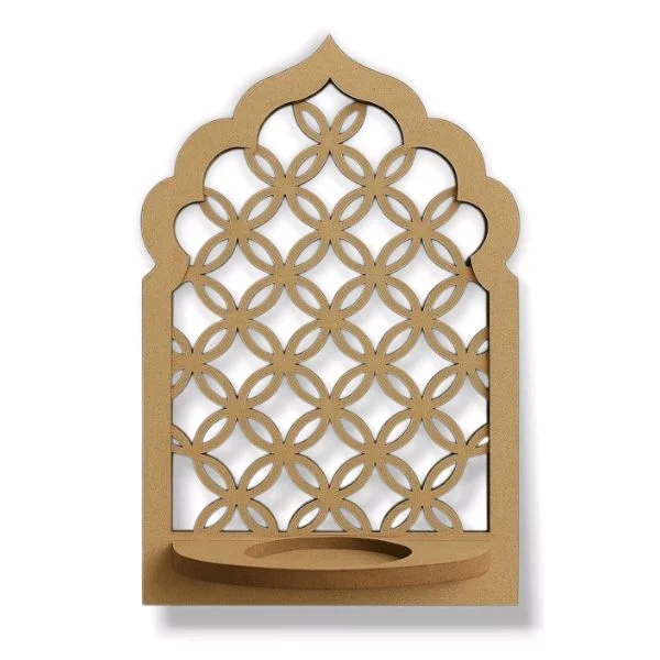 Mini Mdf Jharokha/Mdf Diya Stand - 6/4/2.25", 5 pcs