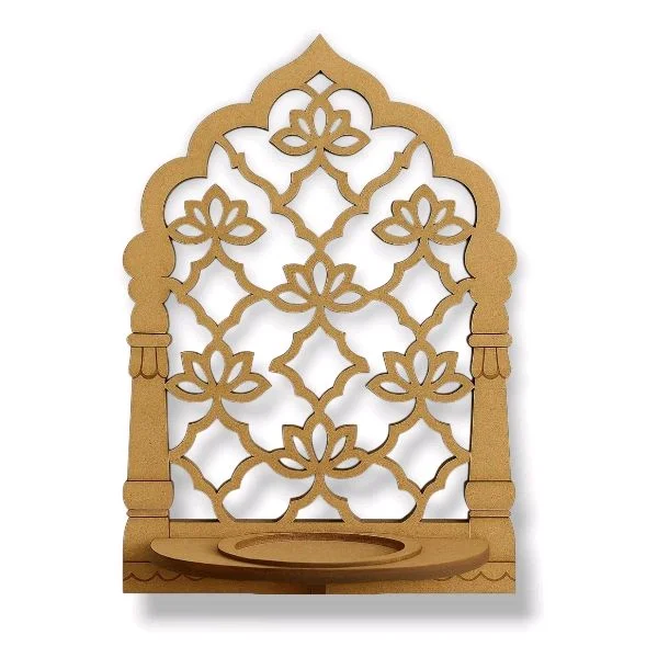 Mini Mdf Jharokha/Mdf Diya Stand - 6/4/2.25", 5 pcs