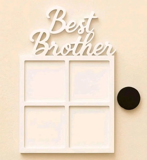 Best Brother Photo Fridge Magnet- White Acrylic - 2 pcs