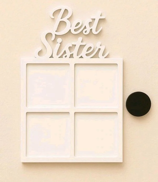 Best Sister Photo Fridge Magnet- White Acrylic - 2 pcs
