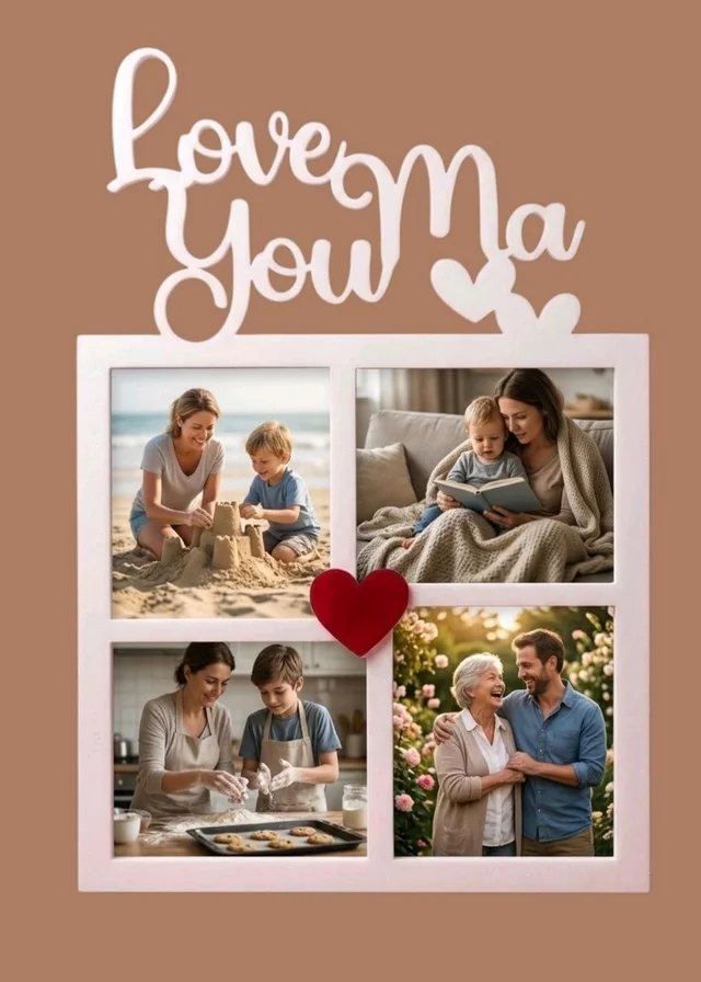 Mother Photo Fridge Magnet- White Acrylic - 2 pcs