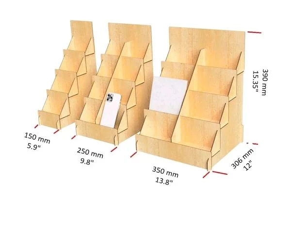 Collapsible Versatile Store Display Stand for Booklets, Magazines, and Souvenir