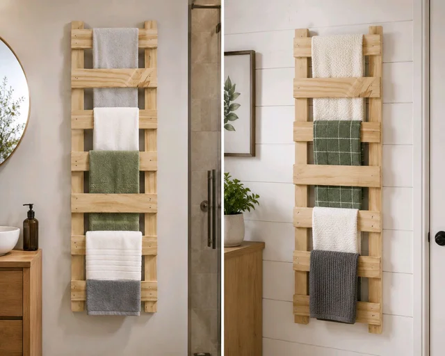 Pinewood Slatted Ladder For Display - 24/8 inch( LxW)