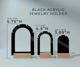 Acrylic Jewelry Display With Pinewood Base - Transparent