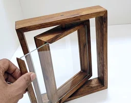LED Teak Wood Rotating Frame / Floating Frame / Varmala Preservation - 8/6/1.5"