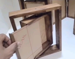 LED Teak Wood Rotating Frame / Floating Frame / Varmala Preservation - 8/6/1.5"