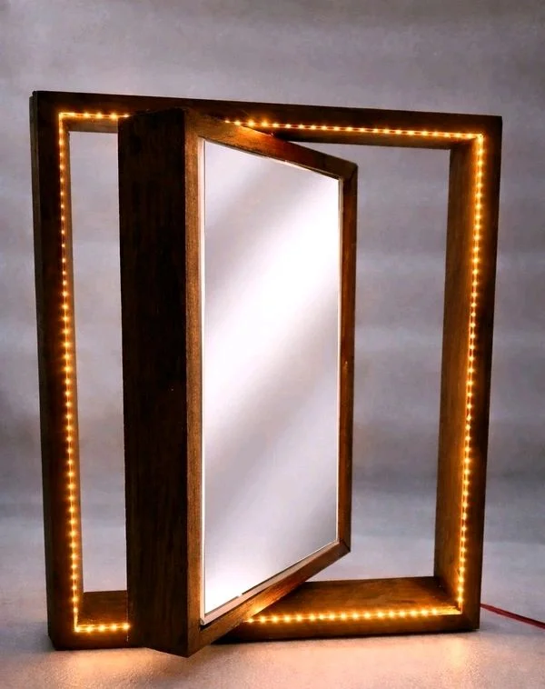 LED Teak Wood Rotating Frame / Floating Frame / Varmala Preservation - 10/8/1.5"