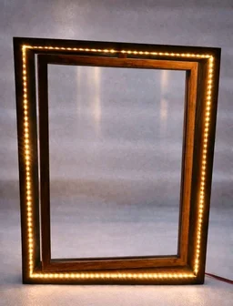 LED Teak Wood Rotating Frame / Floating Frame / Varmala Preservation - 10/8/1.5"
