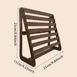 Wooden Earrings Display Stand - Natural beige