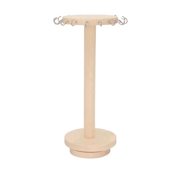 Necklace Holder 360° Rotating Wooden Jewelry Organizer