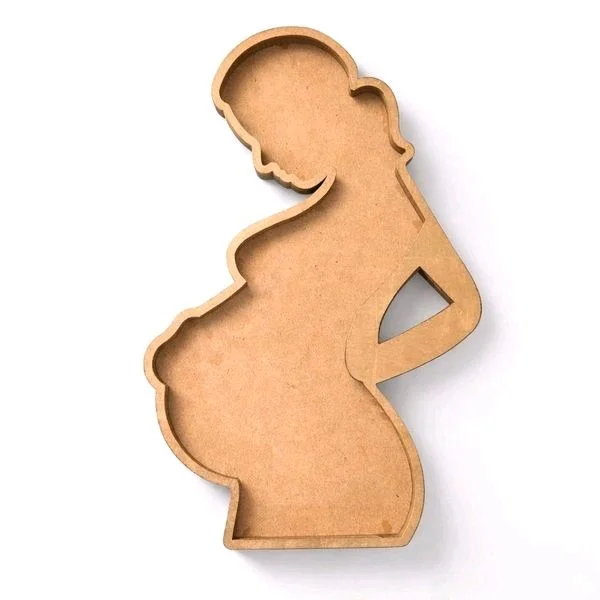 Motherhood Mom-to-be Resin Base - 16", Mdf with golden acrylic border