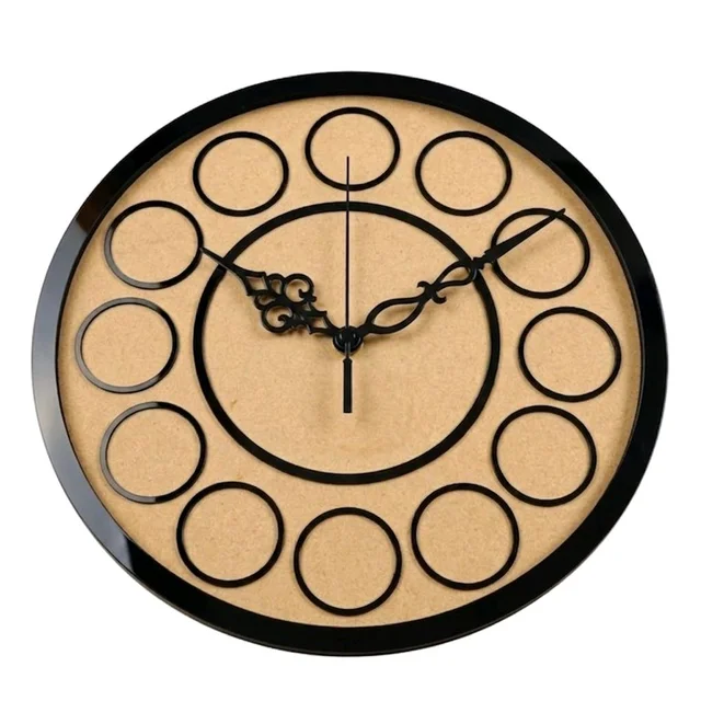 Baby Photo Clock Mdf Acrylic Base - 16 Inch, Mdf + Golden acrylic