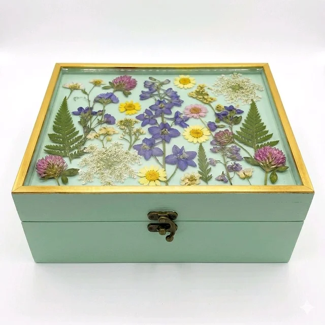 Mdf Preservation Box - With Golden Border - 16/10/4 inches