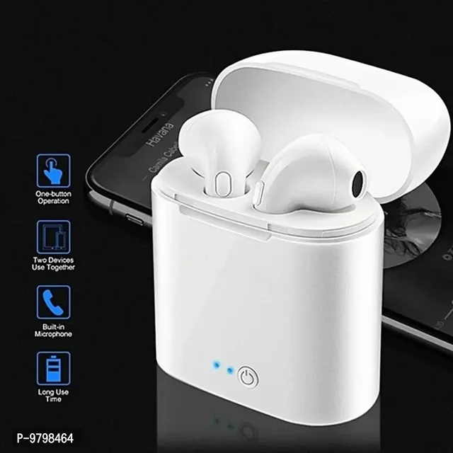 I7 TWS Bluetooth Headset -White - White, FREE DELIVERY