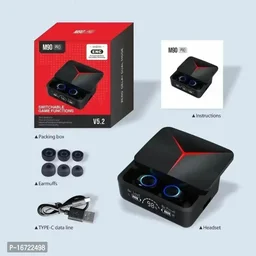 Earbuds M90 Pro With Power-Bank Bluetooth Headset - Black, FREE DELIVERY