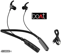 Boat Rocker 235v2 Bletooth Wireless in Ear Earphones with Upto 20 Hours Playback ASAP Charge Wirless Neckband - Black, FREE DELIVERY