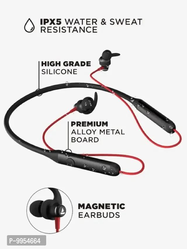 Boat Rockerz 335 Wirless Neckband UPto 30H Playback - Red, FREE DELIVERY